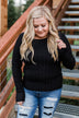Pull Me Near Fitted Long Sleeve Top- Black
