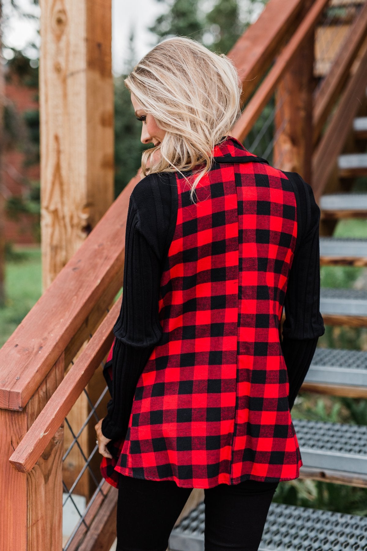 Sounds So Sweet Vest Buffalo Plaid The Pulse Boutique