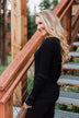 Pull Me Near Fitted Long Sleeve Top- Black