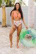 Walk Along The Beach Ribbed Swim Top- Sherbert
