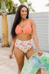 Walk Along The Beach Ribbed Swim Top- Sherbert