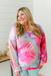 Nice To Notice Long Sleeve Top- Fuchsia, Peach, Sky Blue