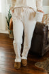 Call It Comfort Ribbed Lounge Pants- Cream