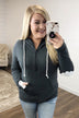 Heart Elbow Patch Half-Zip Ampersand- Charcoal
