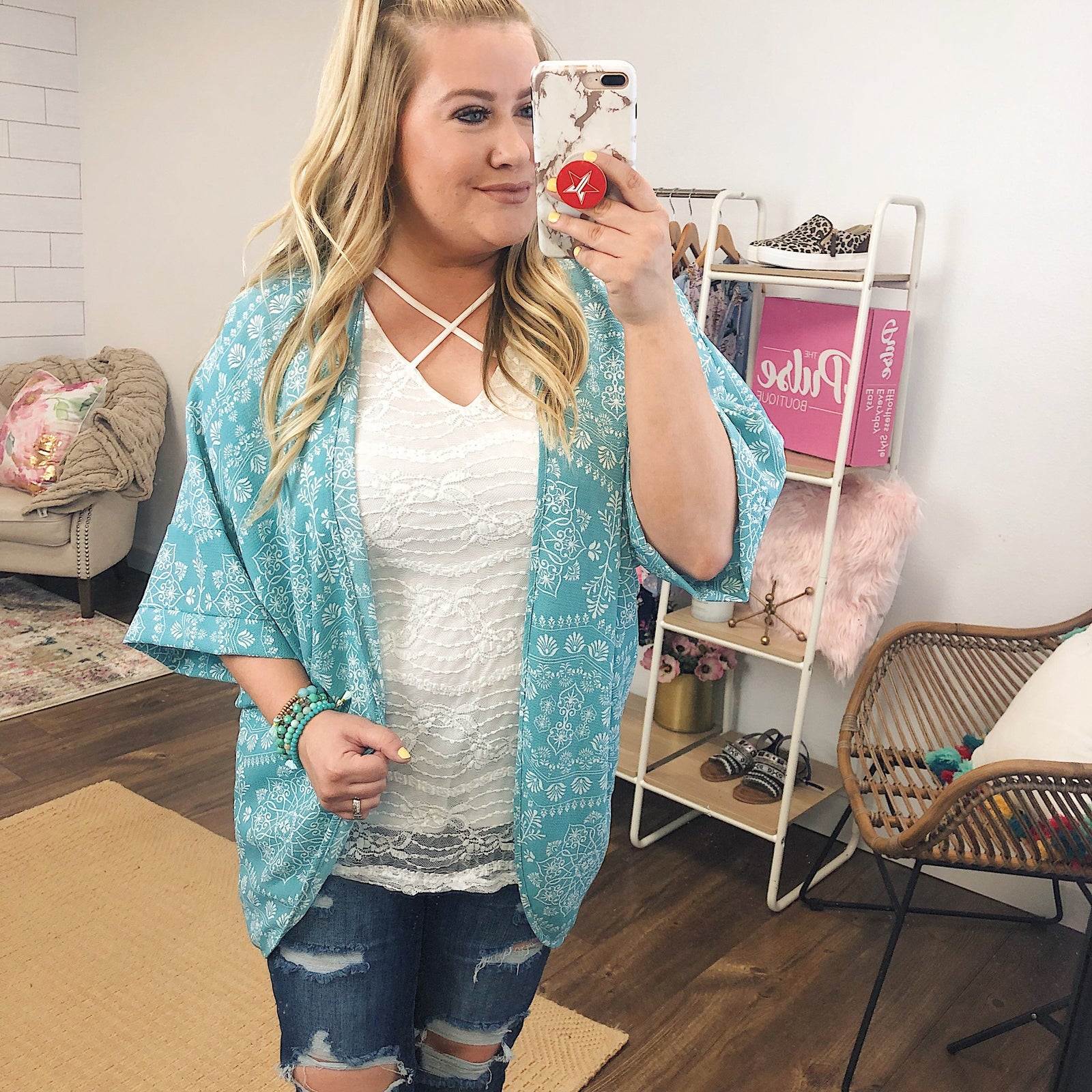 Catching The Wind Kimono- Dusty Blue