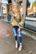 Wandering Free Printed Blouse- Olive Tones
