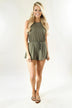 Light Olive Drawstring Romper
