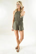 Light Olive Drawstring Romper