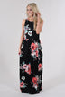 Cherished Love Black Floral Maxi Dress