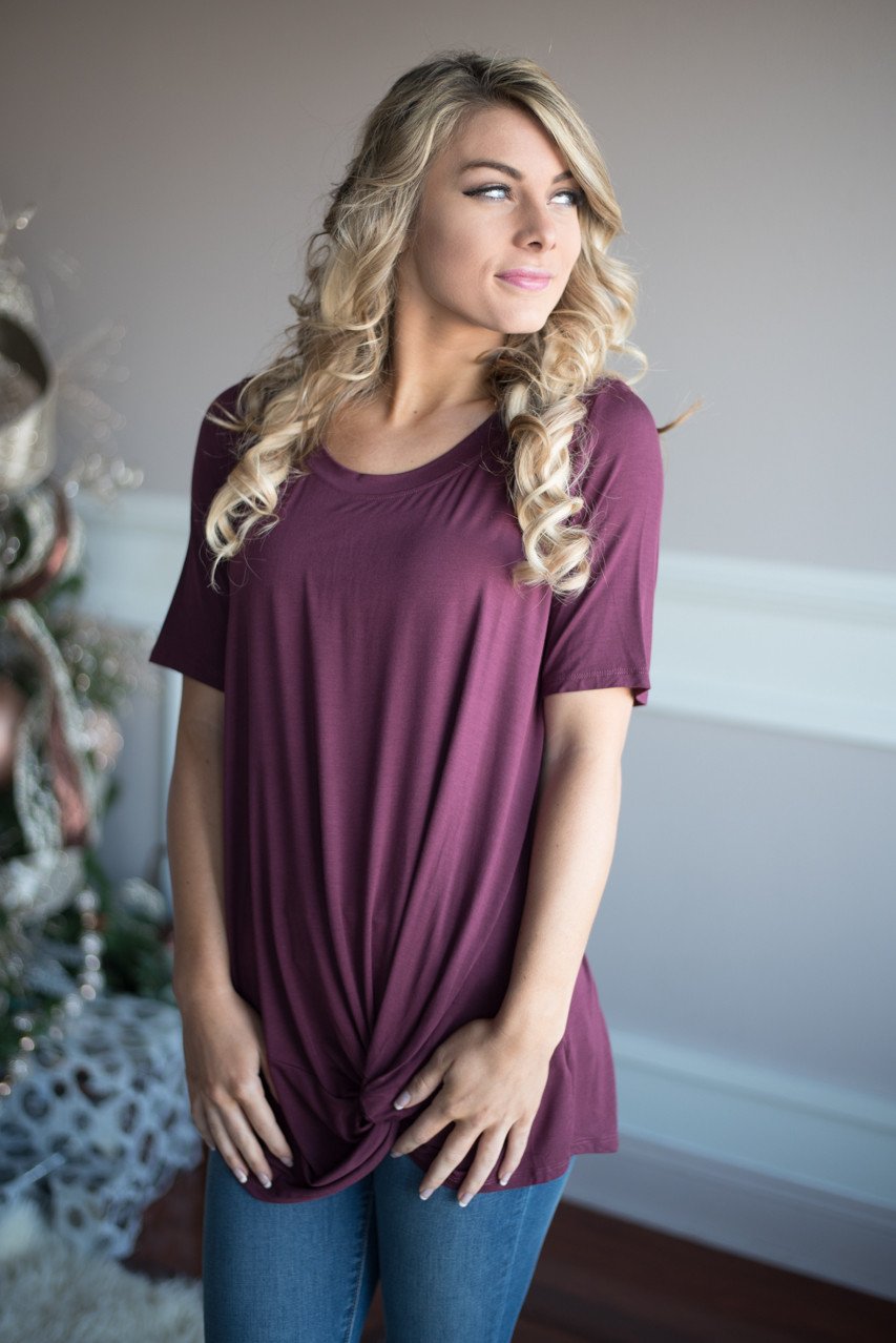 All Twisted Up Top ~ Plum