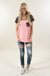 Fierce Leopard Pocket Top ~ Pink