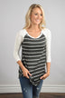 Essential Stripe Top ~ Grey