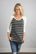 Essential Stripe Top ~ Grey