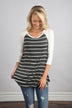 Essential Stripe Top ~ Grey