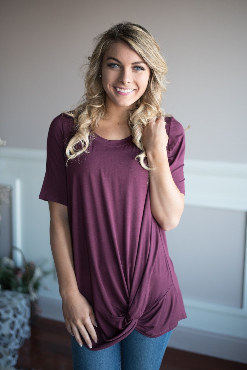All Twisted Up Top ~ Plum