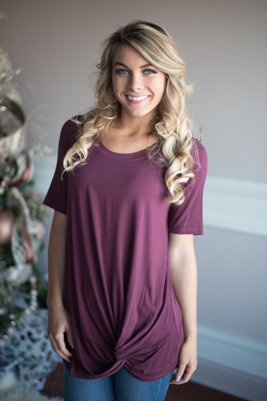 All Twisted Up Top ~ Plum