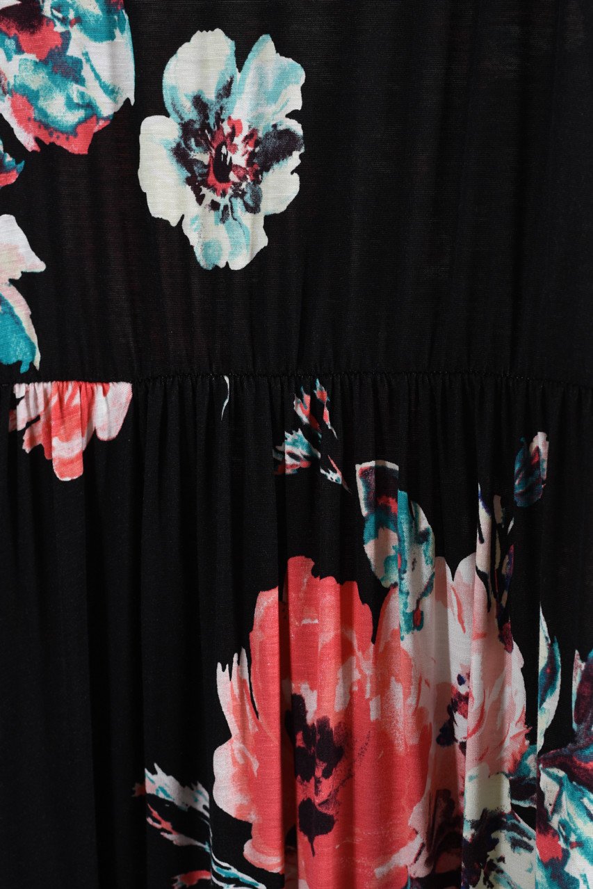 Cherished Love Black Floral Maxi Dress