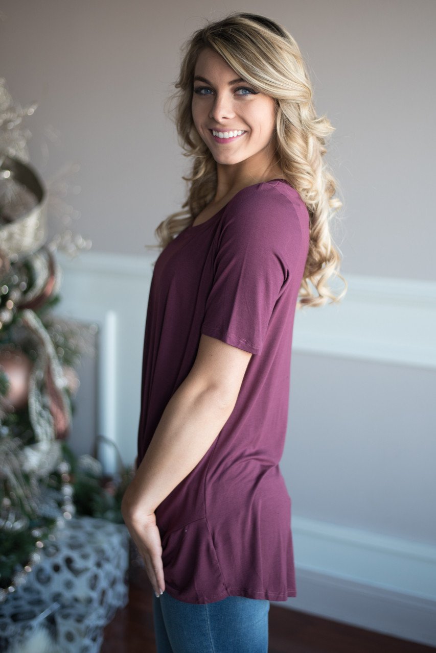 All Twisted Up Top ~ Plum