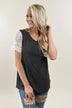 It's All Cool Detail Sleeve Top ~ Charcoal