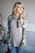 Camo Sparkle Top ~ Mocha