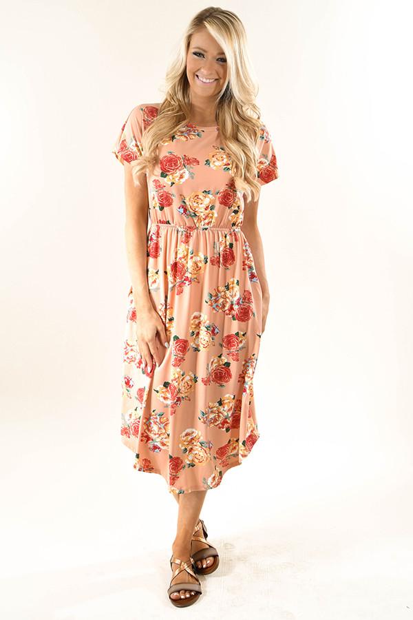 Fields of Peaches Floral Midi Dress