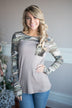 Camo Sparkle Top ~ Mocha