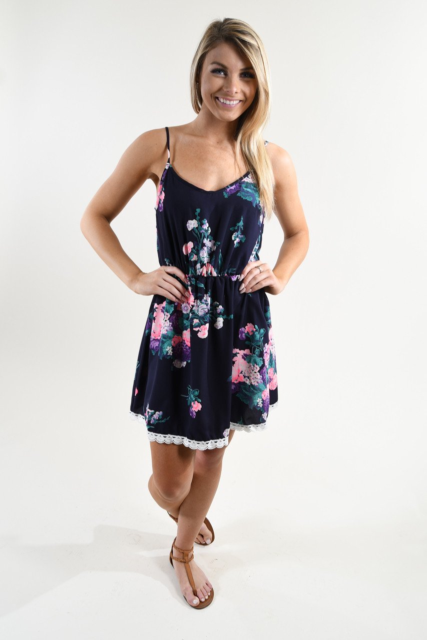 Show Me The Way Purple Floral Dress