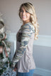 Camo Sparkle Top ~ Mocha