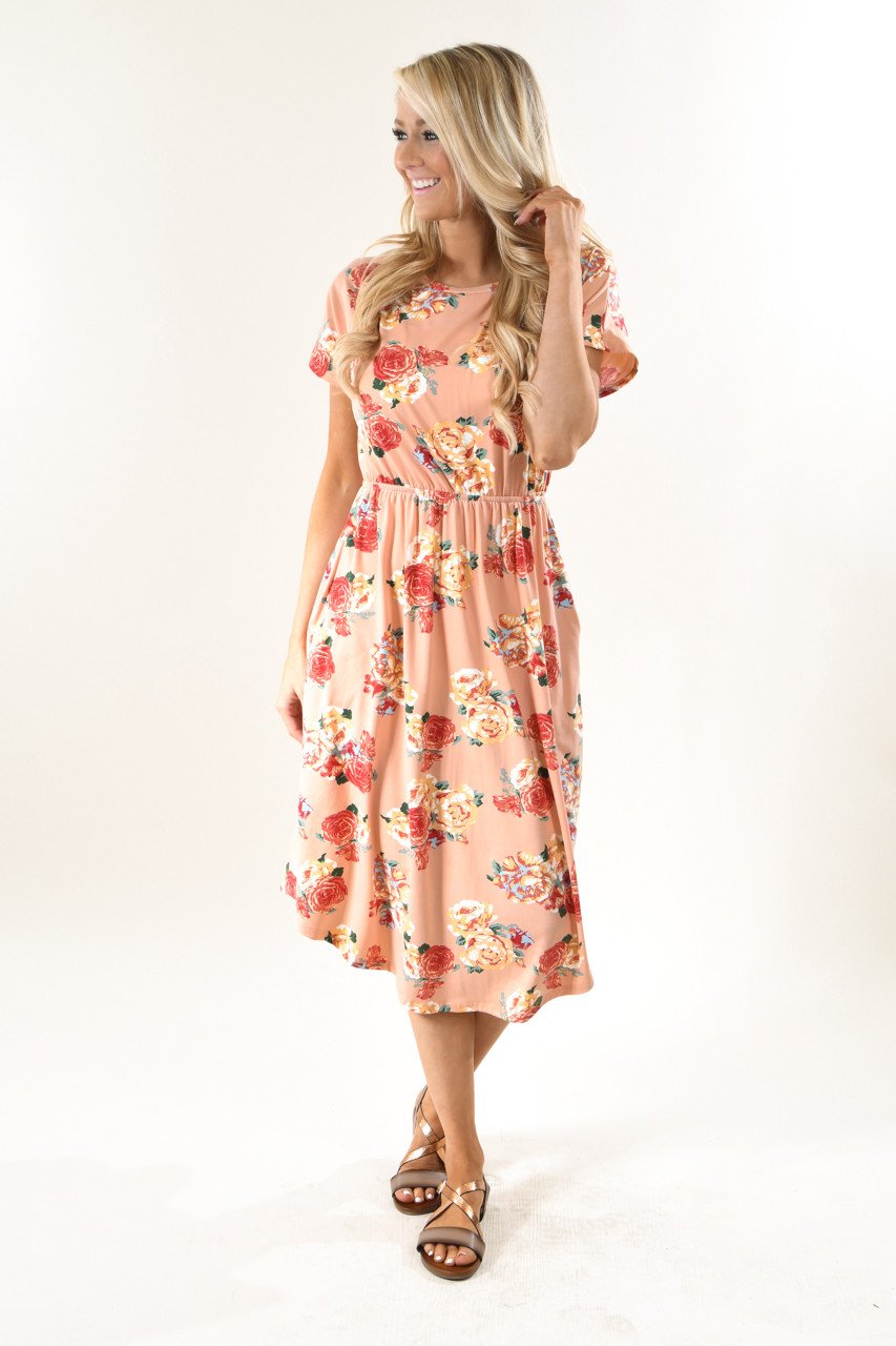Fields of Peaches Floral Midi Dress