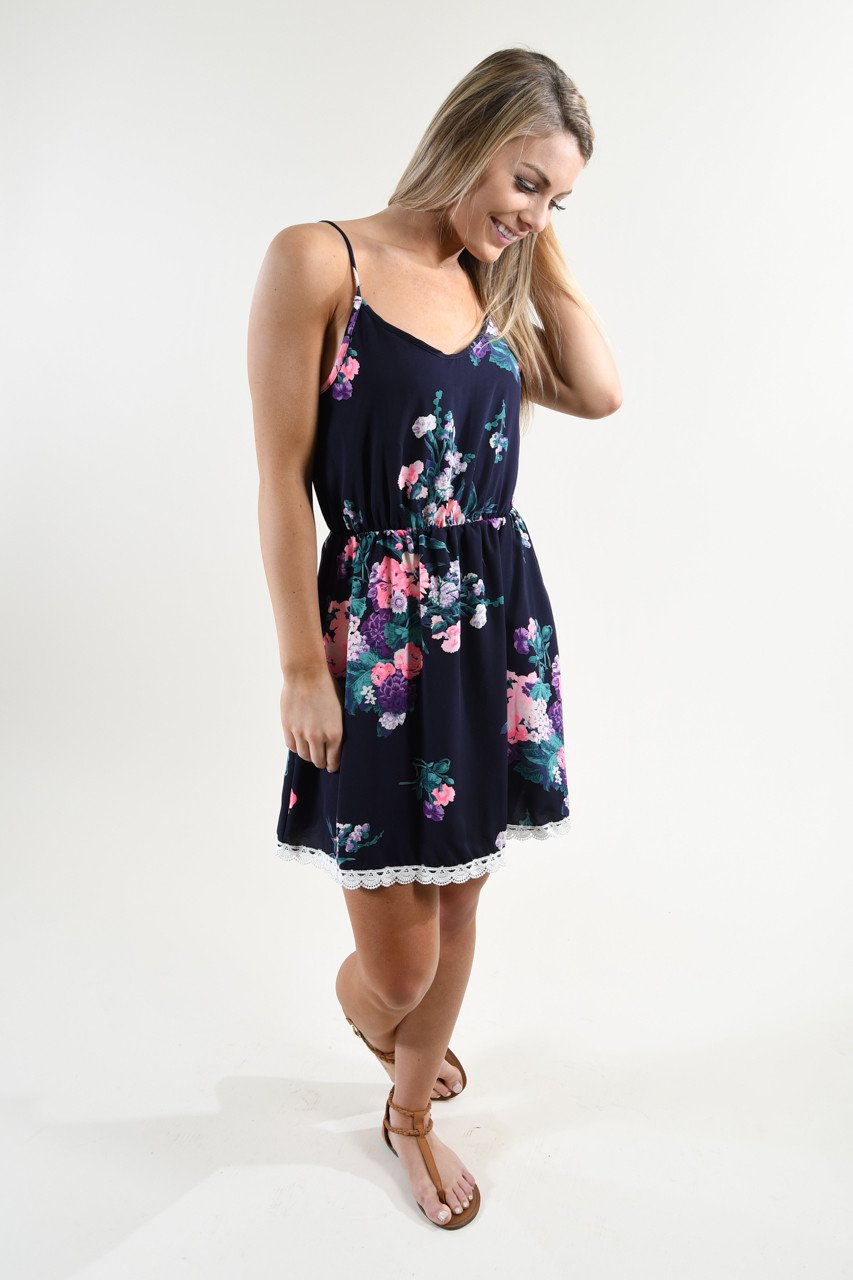 Show Me The Way Purple Floral Dress