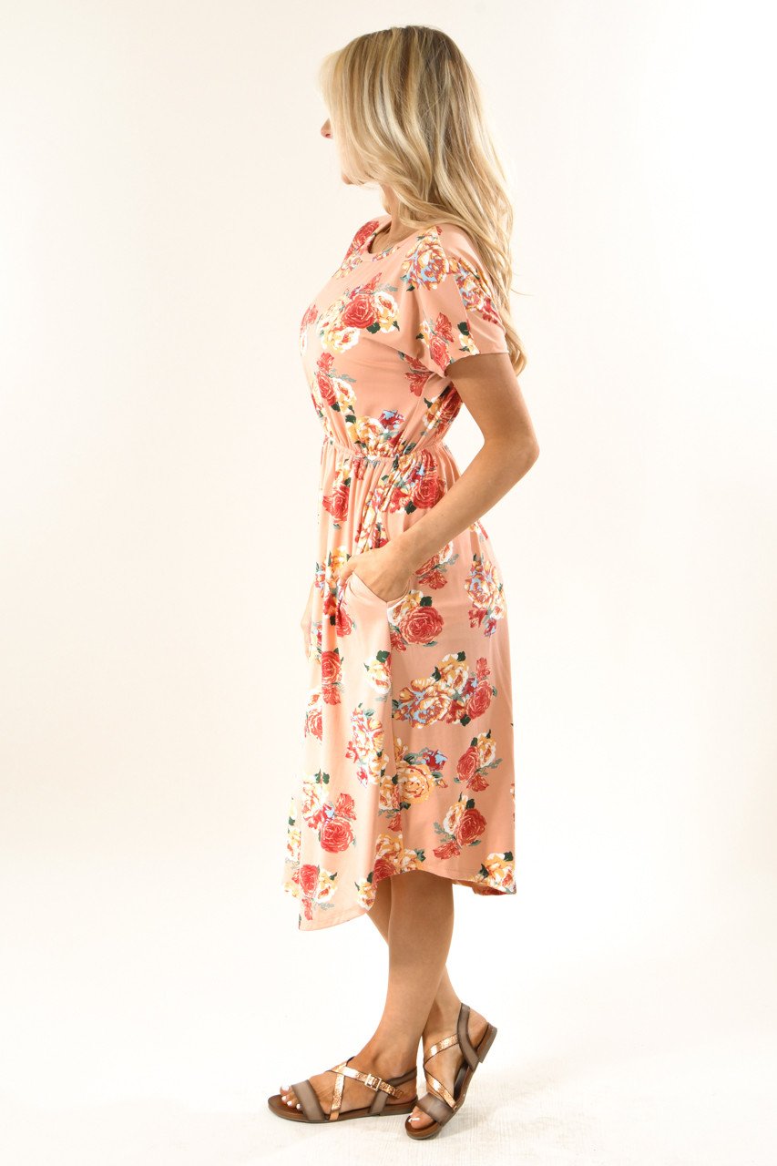 Fields of Peaches Floral Midi Dress