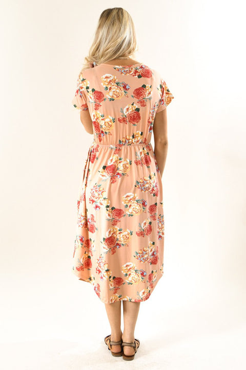 Fields of Peaches Floral Midi Dress – The Pulse Boutique