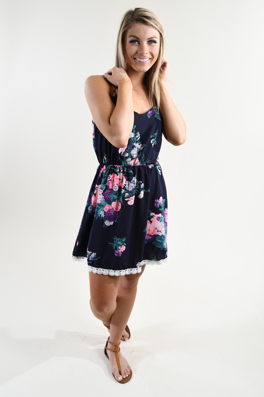 Show Me The Way Purple Floral Dress