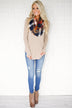 Long Sleeve V-Neck Top ~ Taupe