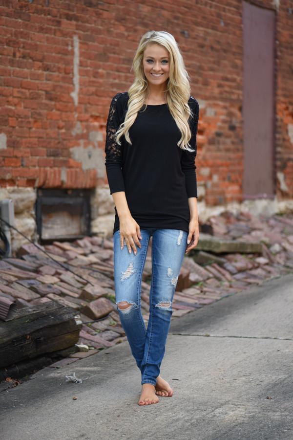 America's Sweetheart Lace Top ~ Black