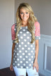 Addicted to Dots Top ~ Coral