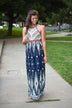 Family Tradition Ethnic Print Maxi Dress Navy