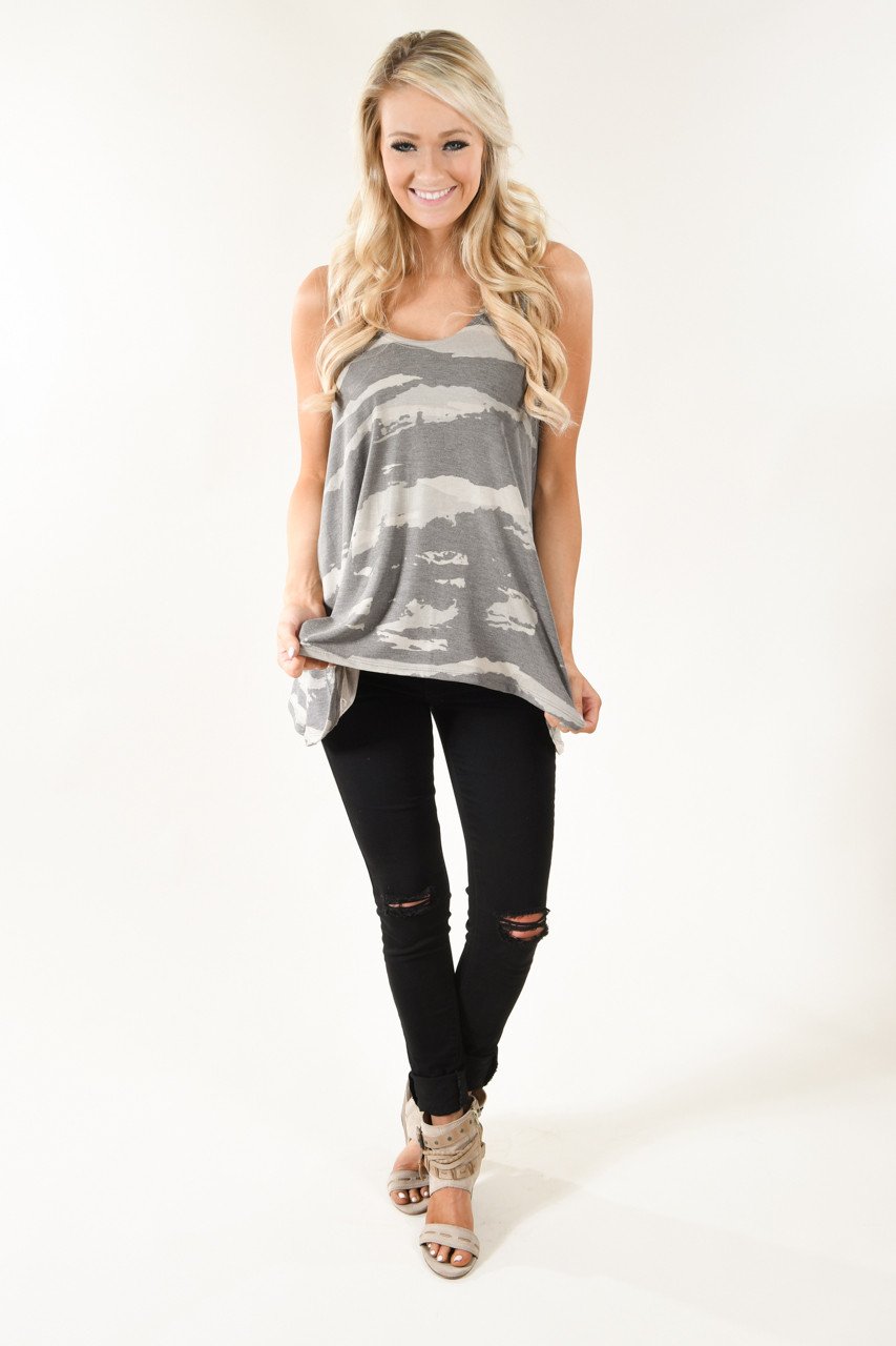 Brown & Grey Tank Top