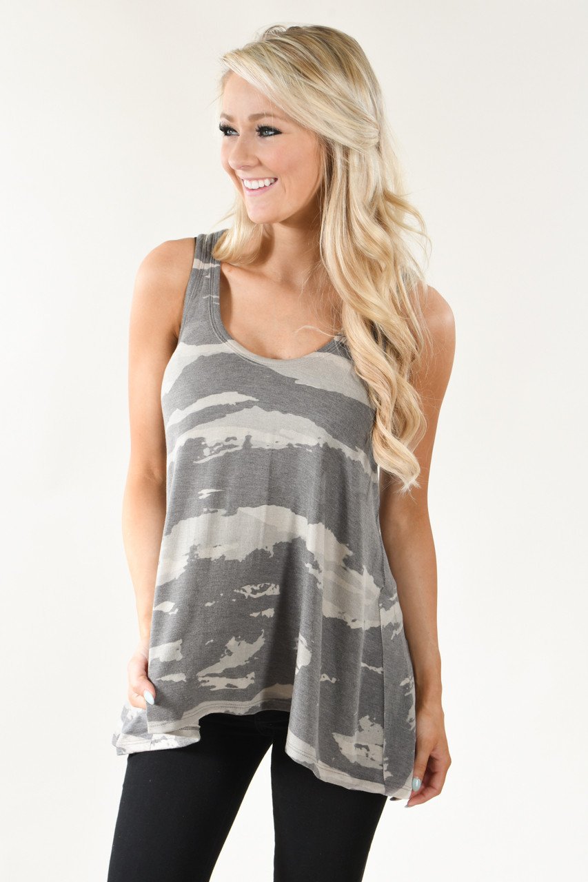 Brown & Grey Tank Top