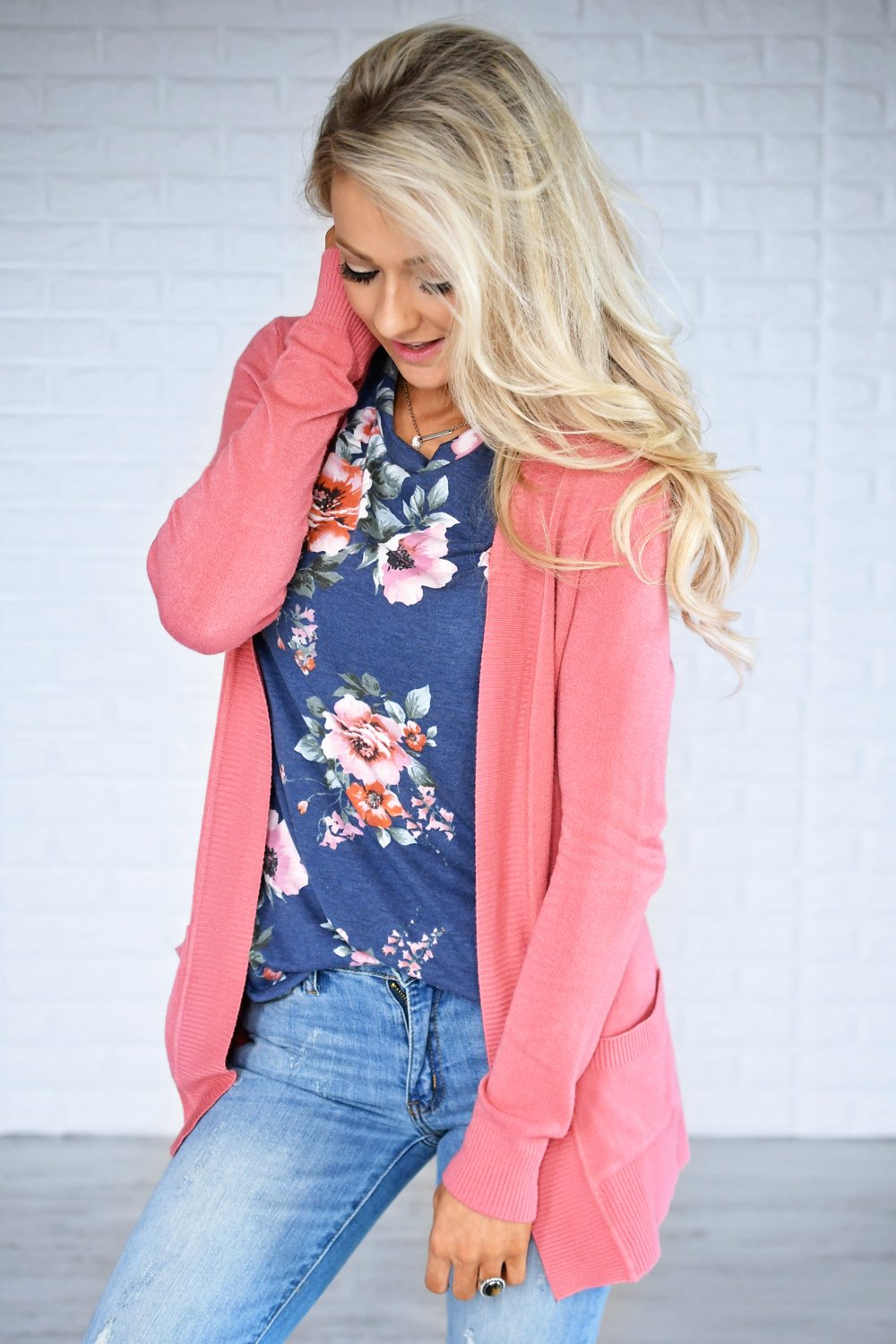 Sugar Kissed Floral Top - Navy