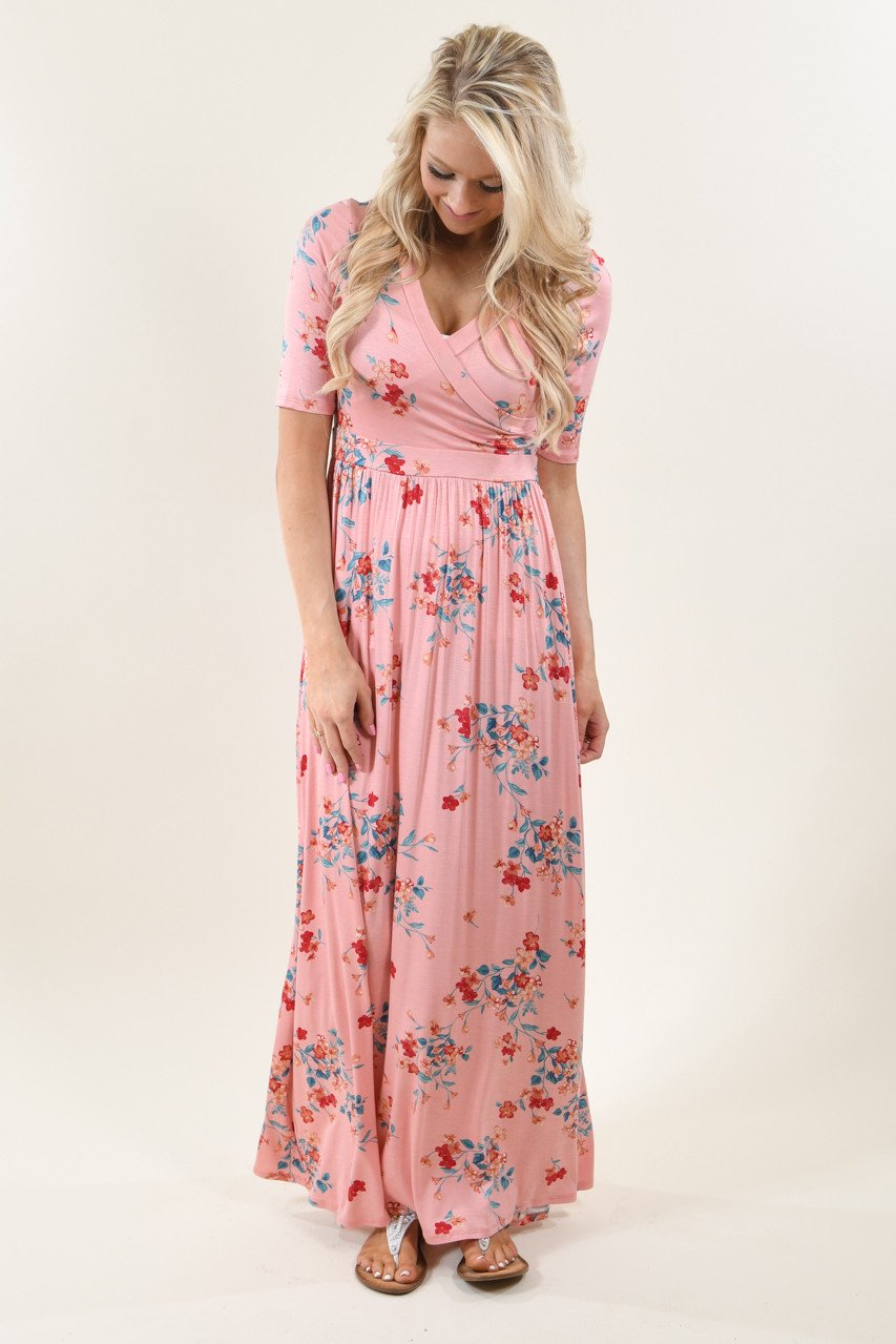 Pink Floral Maxi Dress Pink Floral Maxi Dress