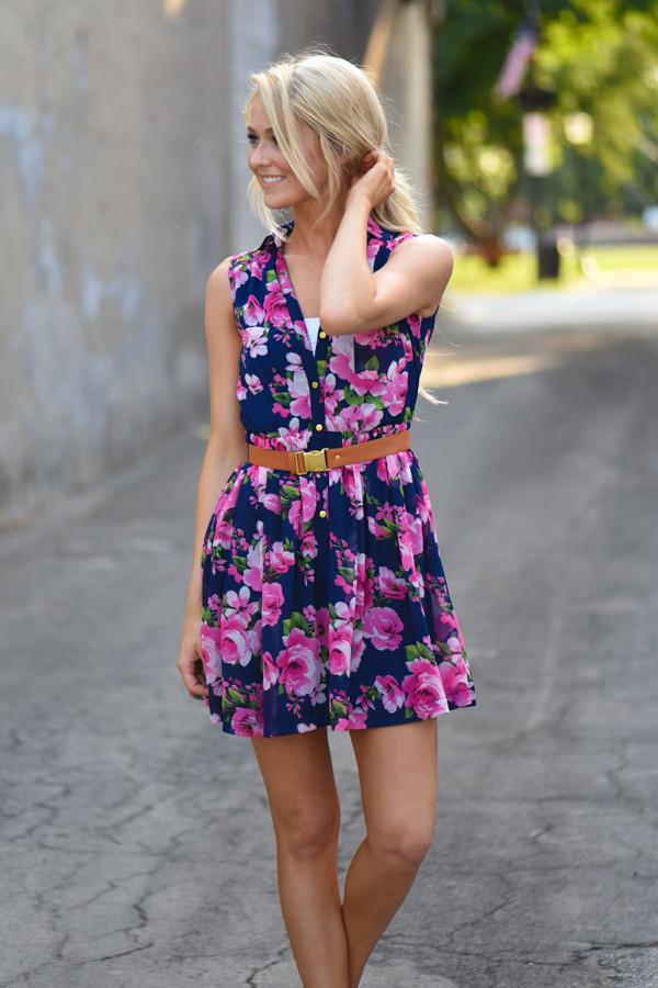 Sleeveless Floral Dress