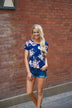 Mix It Up Floral Top Navy