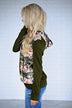 Camo & Floral Hoodie ~ Olive