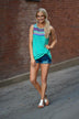 Blue Embroidered Tank Top