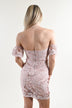 Pink Lace Off the Shoulder Dress