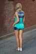 Blue Embroidered Tank Top