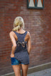 Striped Leopard Bow Tank ~ Black