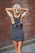 Striped Leopard Bow Tank ~ Black