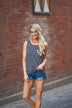 Striped Leopard Bow Tank ~ Black